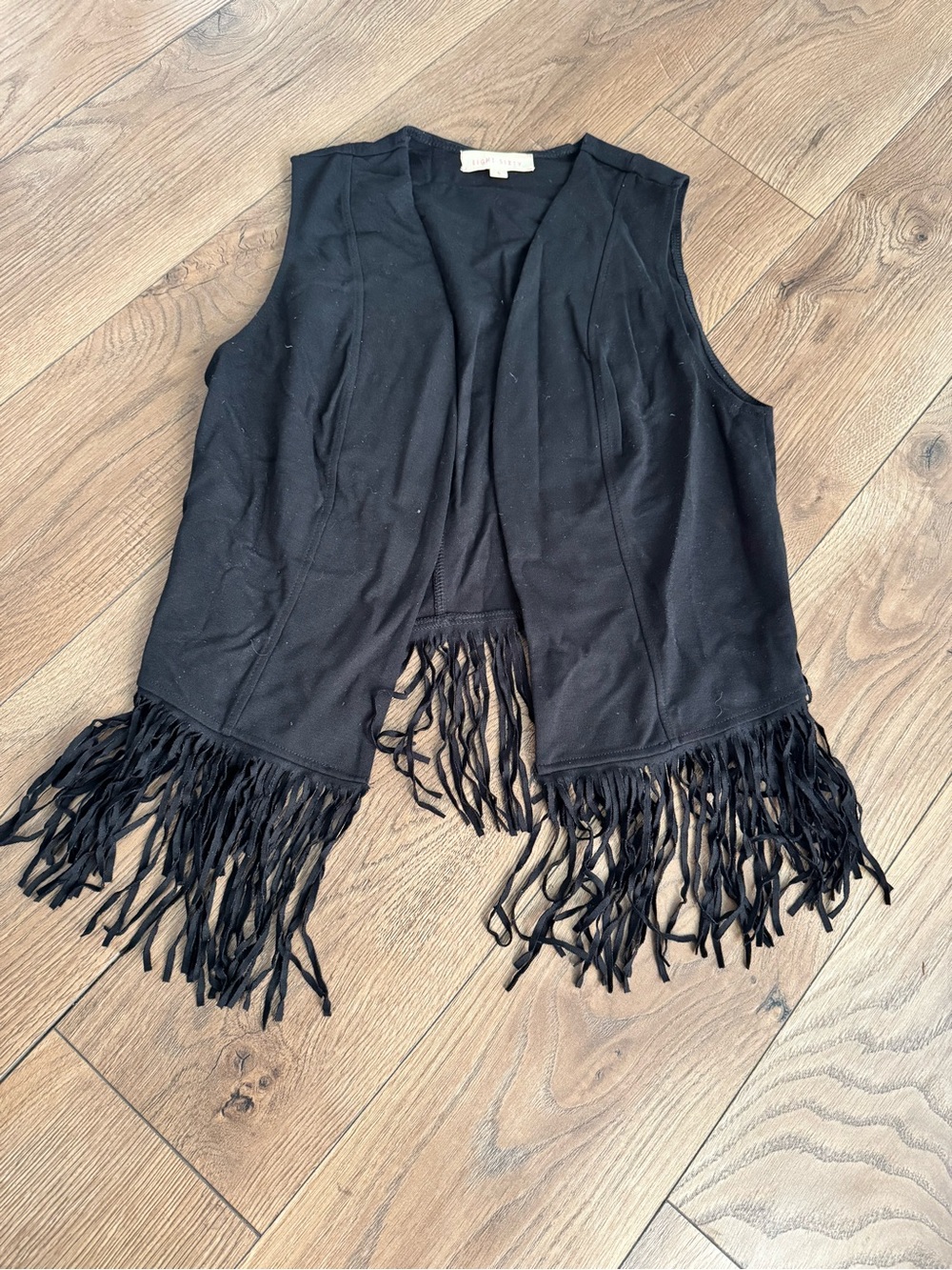Eight Sixty Black Knit Fringe Vest